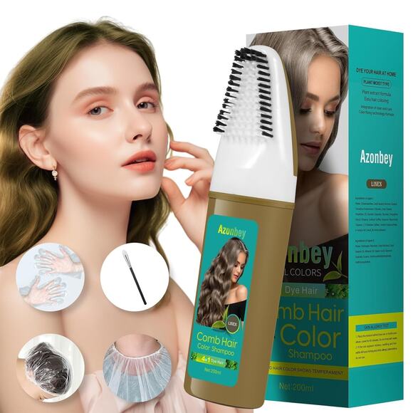 Azonbey Other - Linen Hair Dye Shampoo,Hair Dye,Hair Color Shampoo,Champu Para Canas 4 in 1 Semi